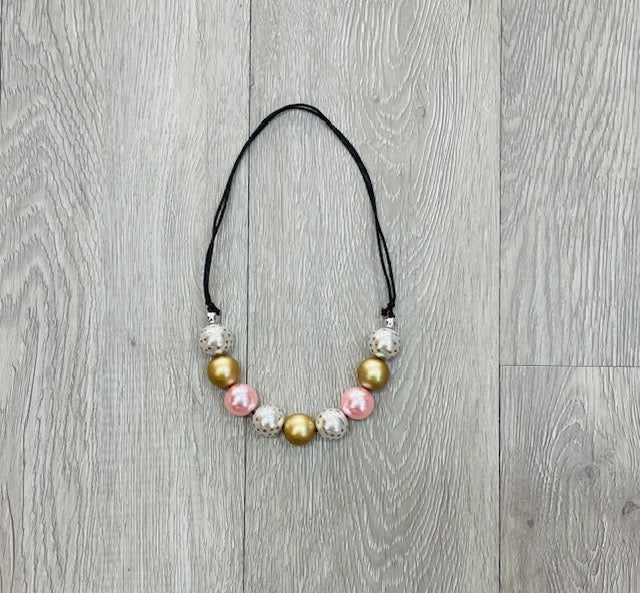Adjustable Pink & Gold Necklace