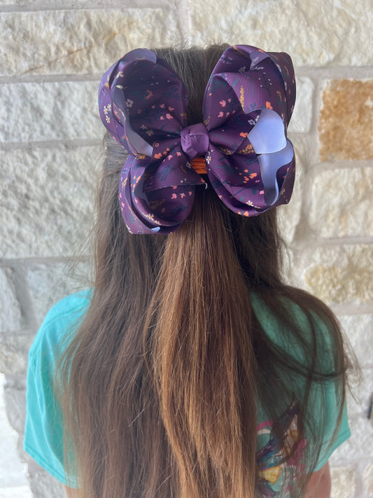 Deep Purple Floral Bow