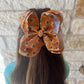 Double Stacked- Mustard Floral Bow