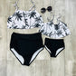 Mama & Me- Black & White Tropical Swimsuit