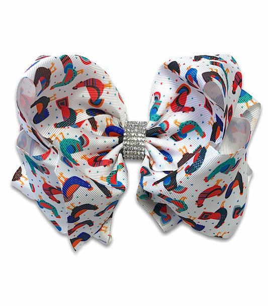 Bold Chicken Double Stacked Rhinestone Bow