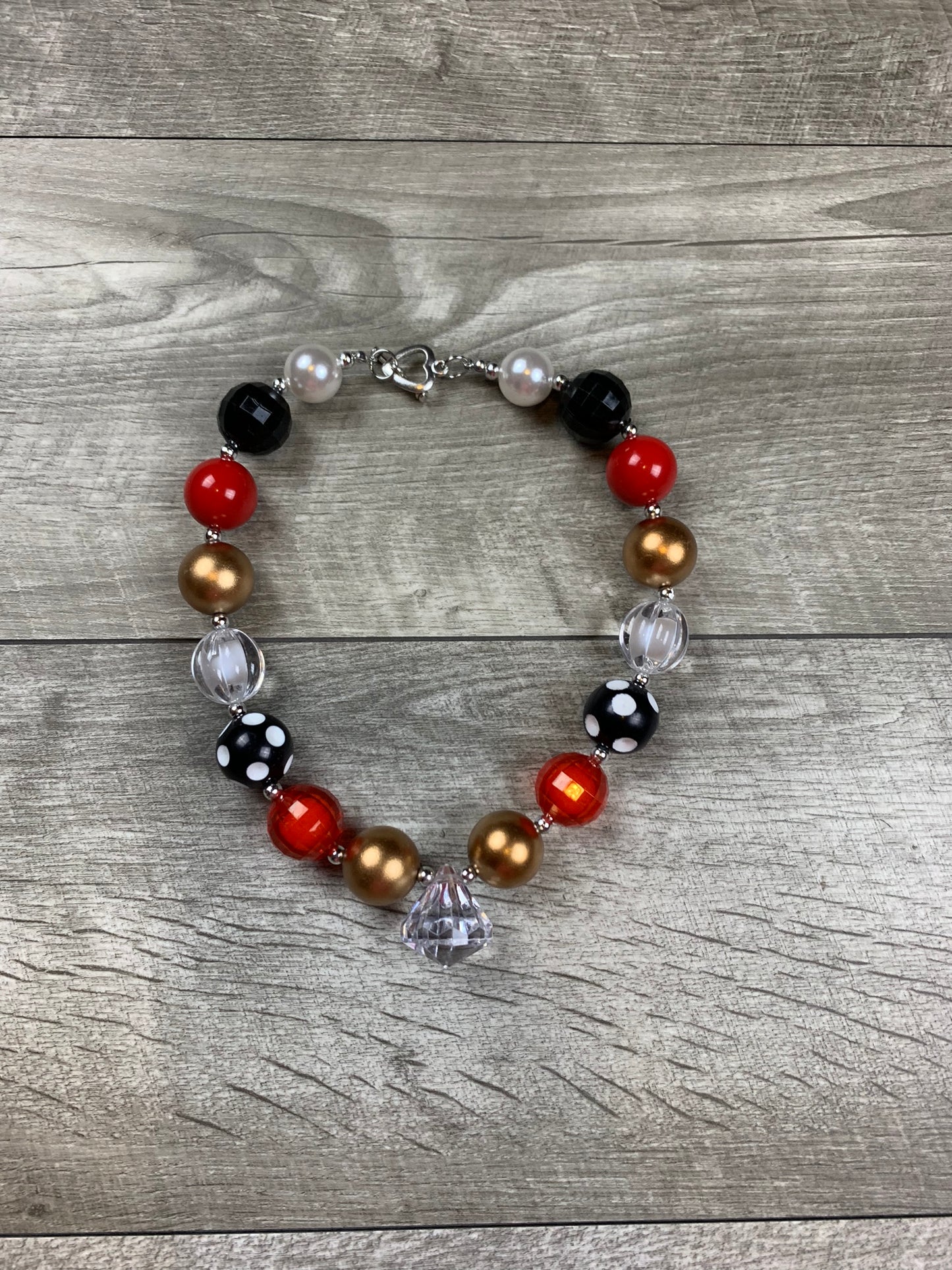 Red Black & Gold Necklace
