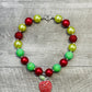 Lime & Red Apple Rhinestone Necklace