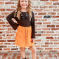 Black & Suede Button Skirt Set