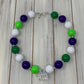 Purple, lime and white Necklace