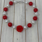 Red and white rose Necklace