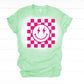 YOUTH-Hot Pink Checkered Smiley