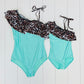 Mama & Me- Aqua & Leopard Swimsuit