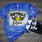 Leopard Heart Softball Mom- MANY COLORS