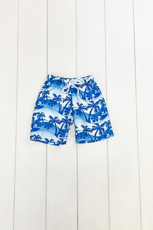 Blue Tropical Swim Trunks