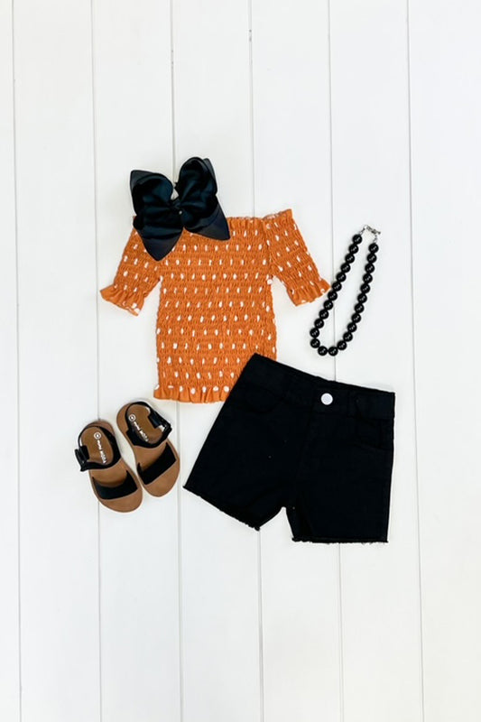 Orange & Black Short Set