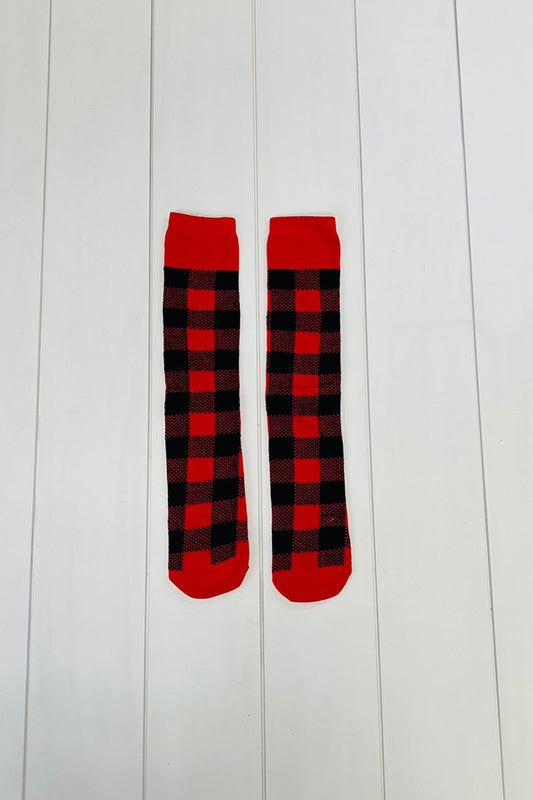 Knee High Buffalo Plaid Socks