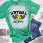 Leopard Heart Softball Mom- MANY COLORS