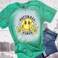 Smiley Softball Vibes-MANY COLORS