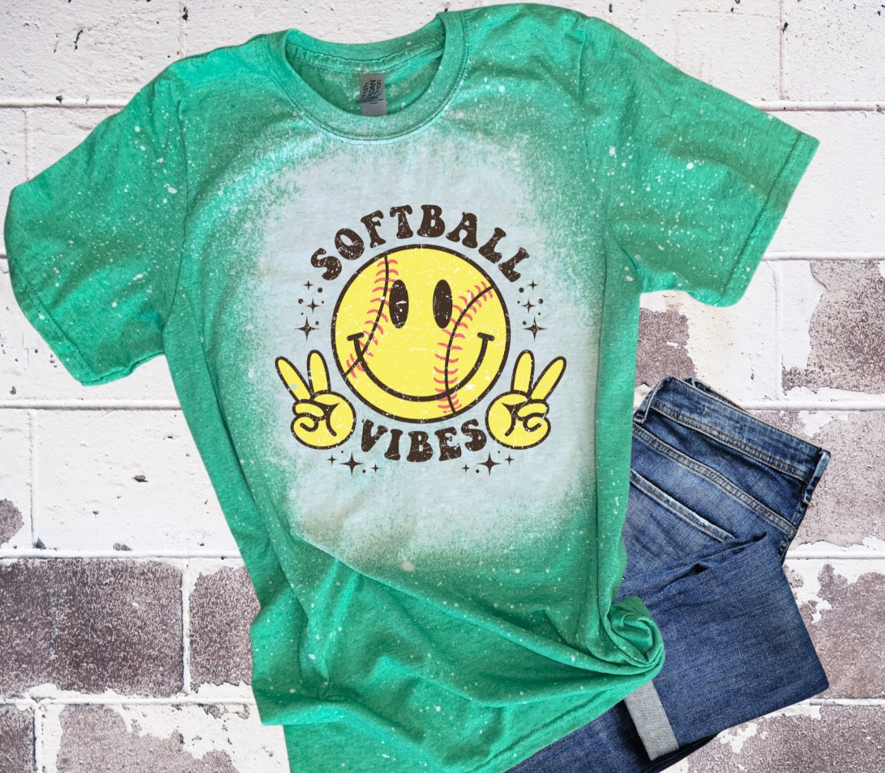 Smiley Softball Vibes-MANY COLORS