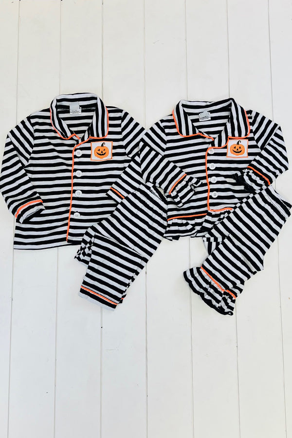 Black Stripe Pumpkin Pajamas