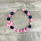 Navy & Light Pink Bow Necklace