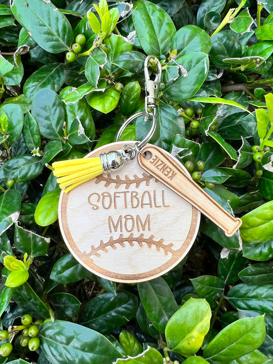 Softball Mama Key Chain-includes bats