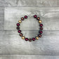 Gold & Burgundy Rhinestone Necklace