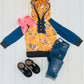 Blue & Mustard Floral Hoodie