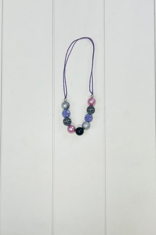 Adjustable Pink & Lavender Spider Web Necklace