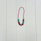 Adjustable Red & Turquoise Necklace