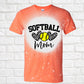 Leopard Heart Softball Mom- MANY COLORS
