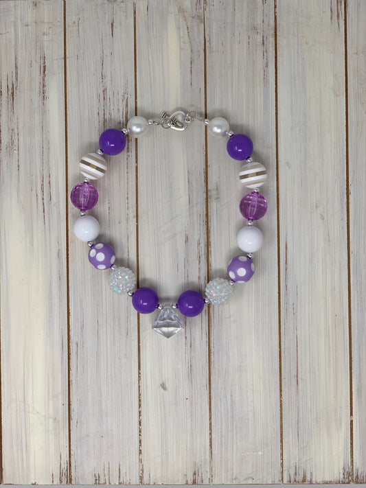 purple and white Necklace