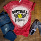 Leopard Heart Softball Mom- MANY COLORS