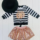 Rose Gold Sequin Pumpkin Skirt Set