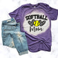 Leopard Heart Softball Mom- MANY COLORS