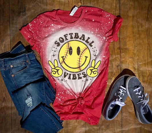 Smiley Softball Vibes-MANY COLORS